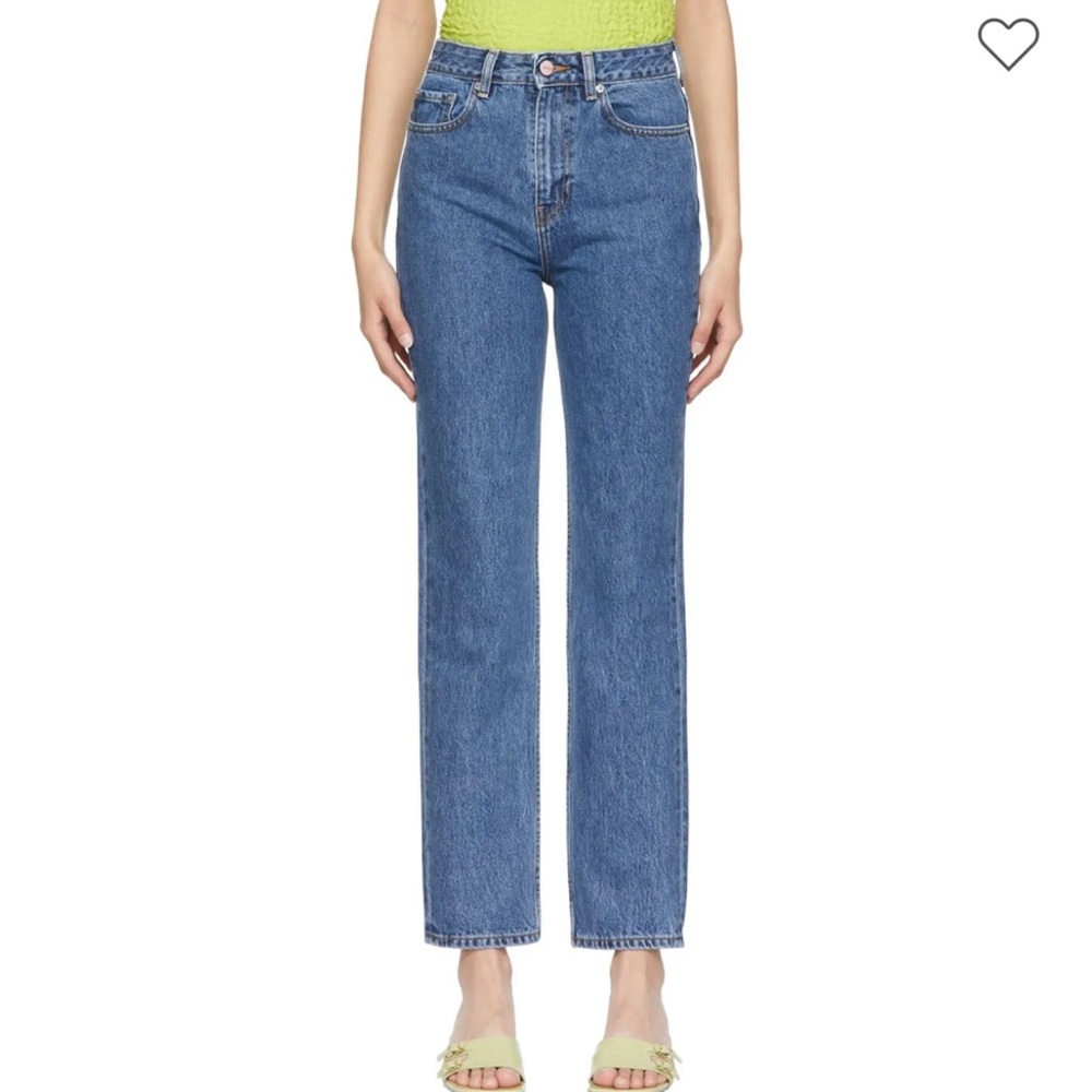 NWT GANNI DENIM STRAIGHT LEG JEANS SIZE 25W/34L